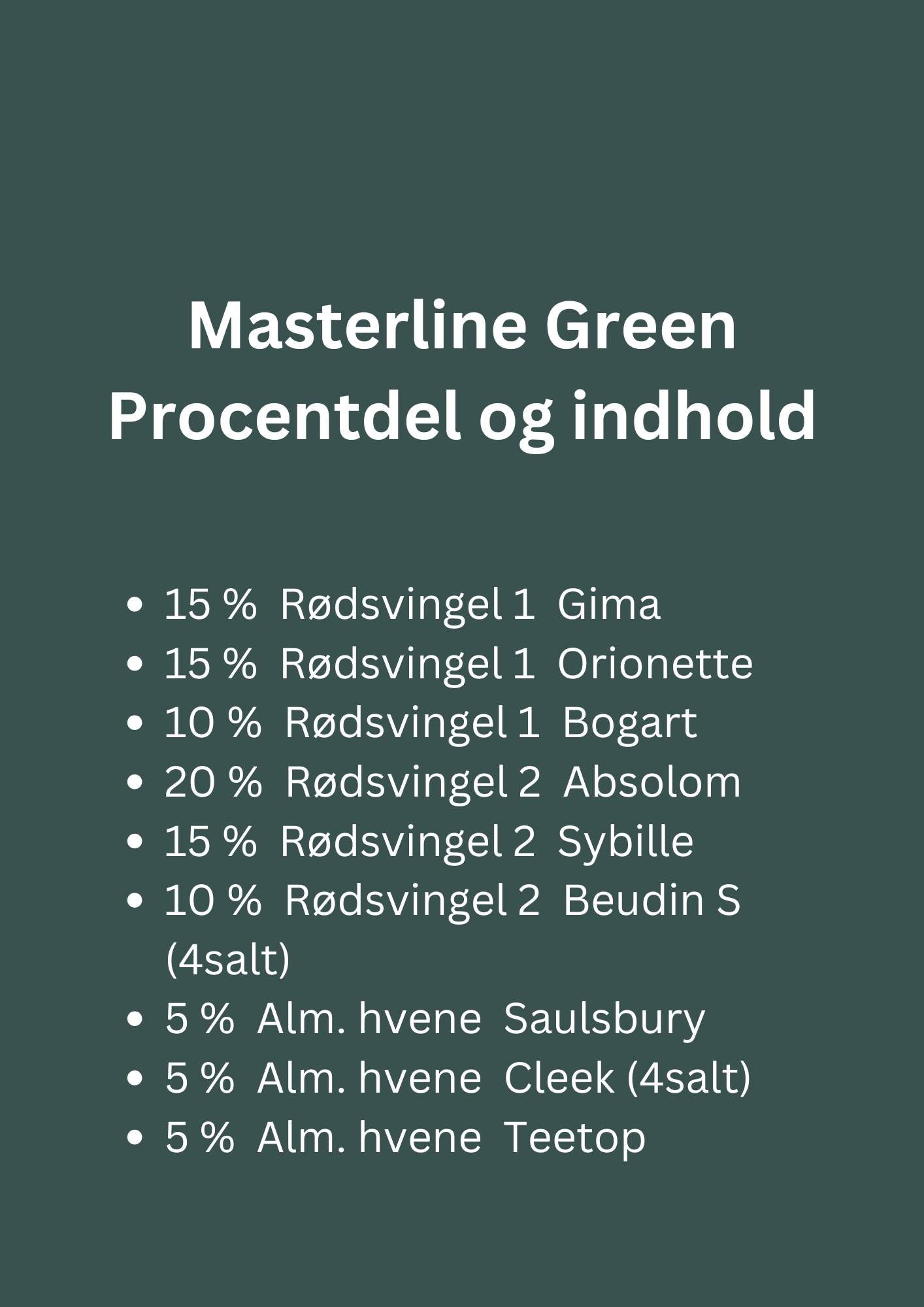 Masterline Green er til græsplæner i absolut topklasse