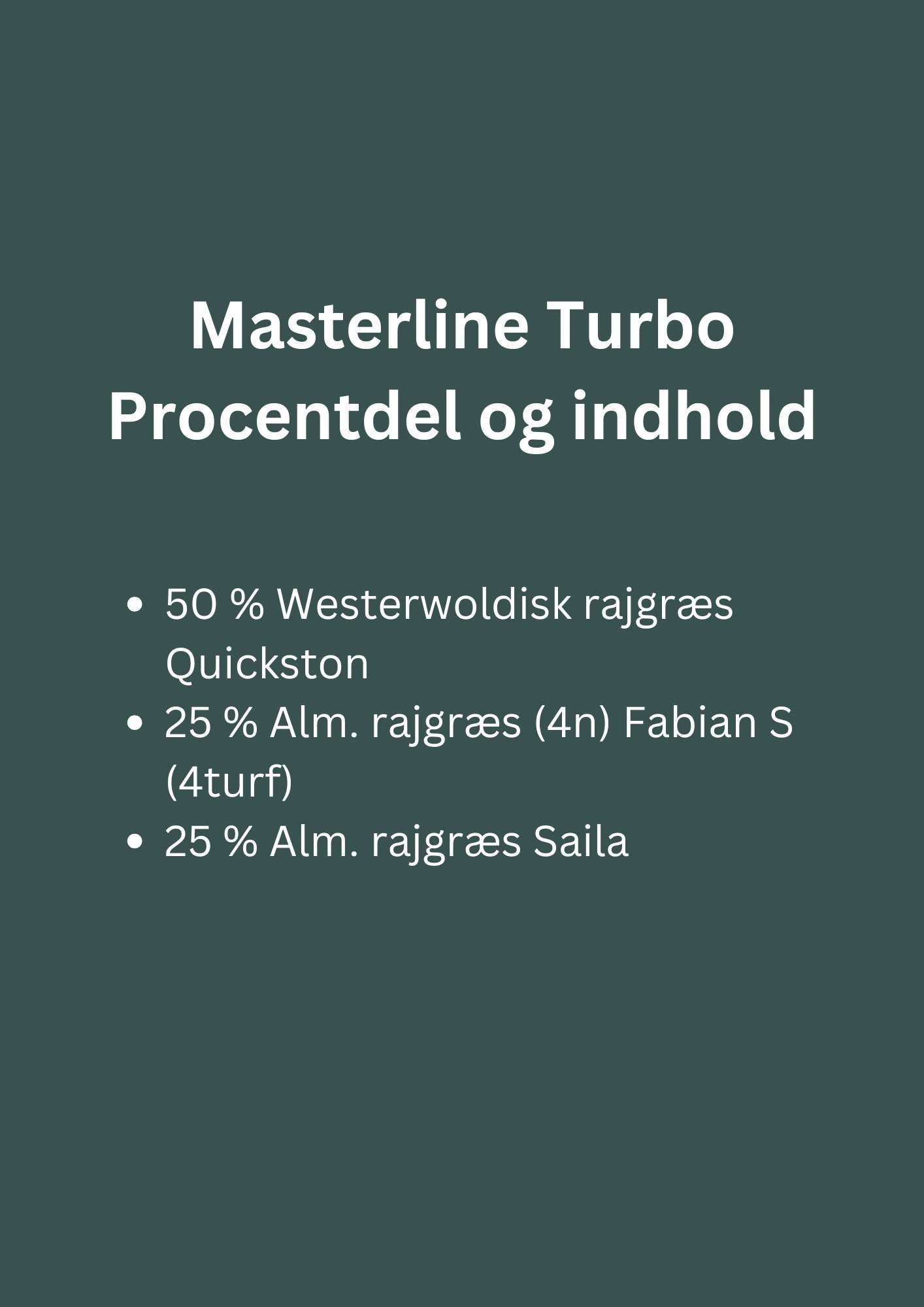 Masterline Turbo giver en sikker og hurtig spiring – selv ved lave temperaturer